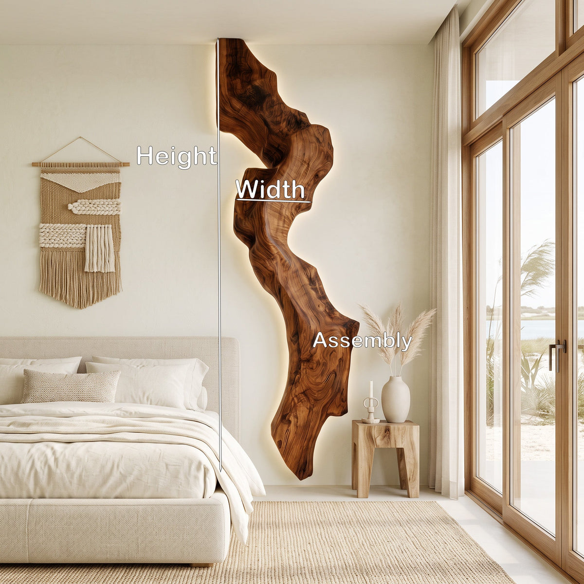Abstract Live Edge Wall Lamp For Bedroom RTTHHNLAM050