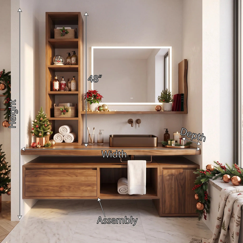 Handcrafted Scandinavian Christmas Floating Vanity Holiday Cottage SILDTTRBRV248