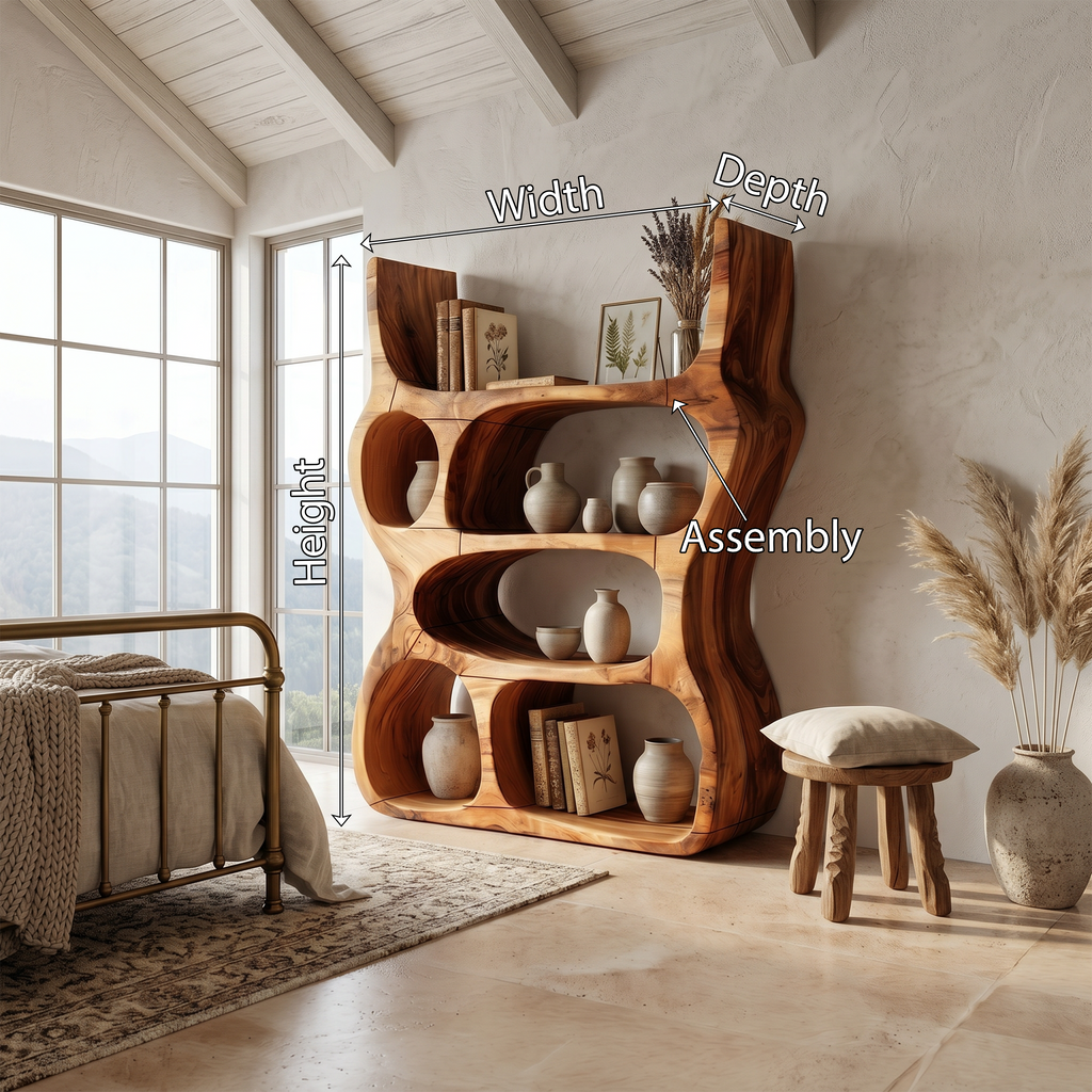 Artisan Organic Wooden Display Shelf For Cozy Interiors SILDTTRBS048