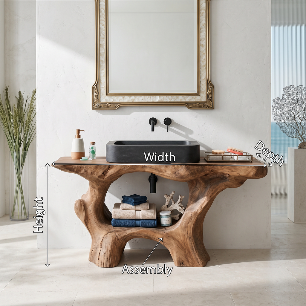 Farmhouse Solid Wood Vanity For Rustic Bathroom SILDTTRBRV001
