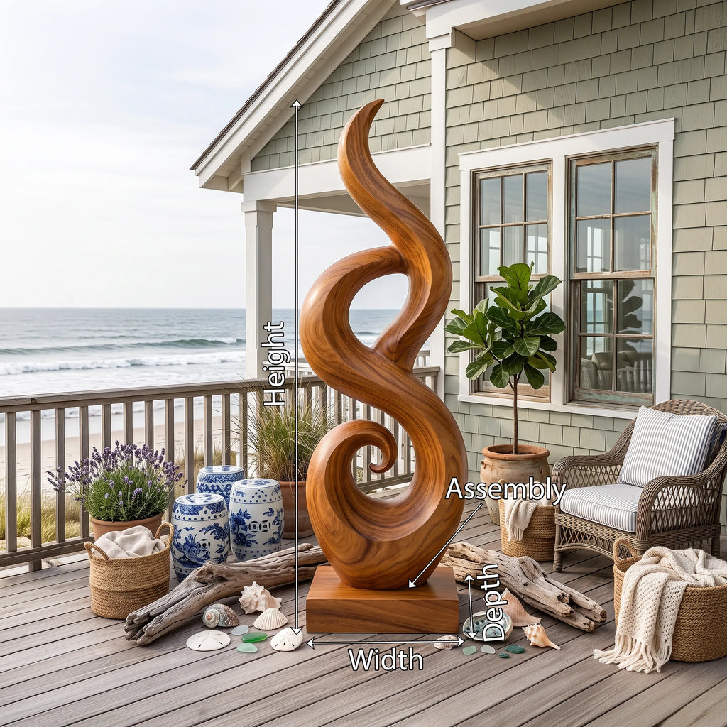 Abstract Wooden Sculpture For Coastal Beach House Decor SILDTTRAS023