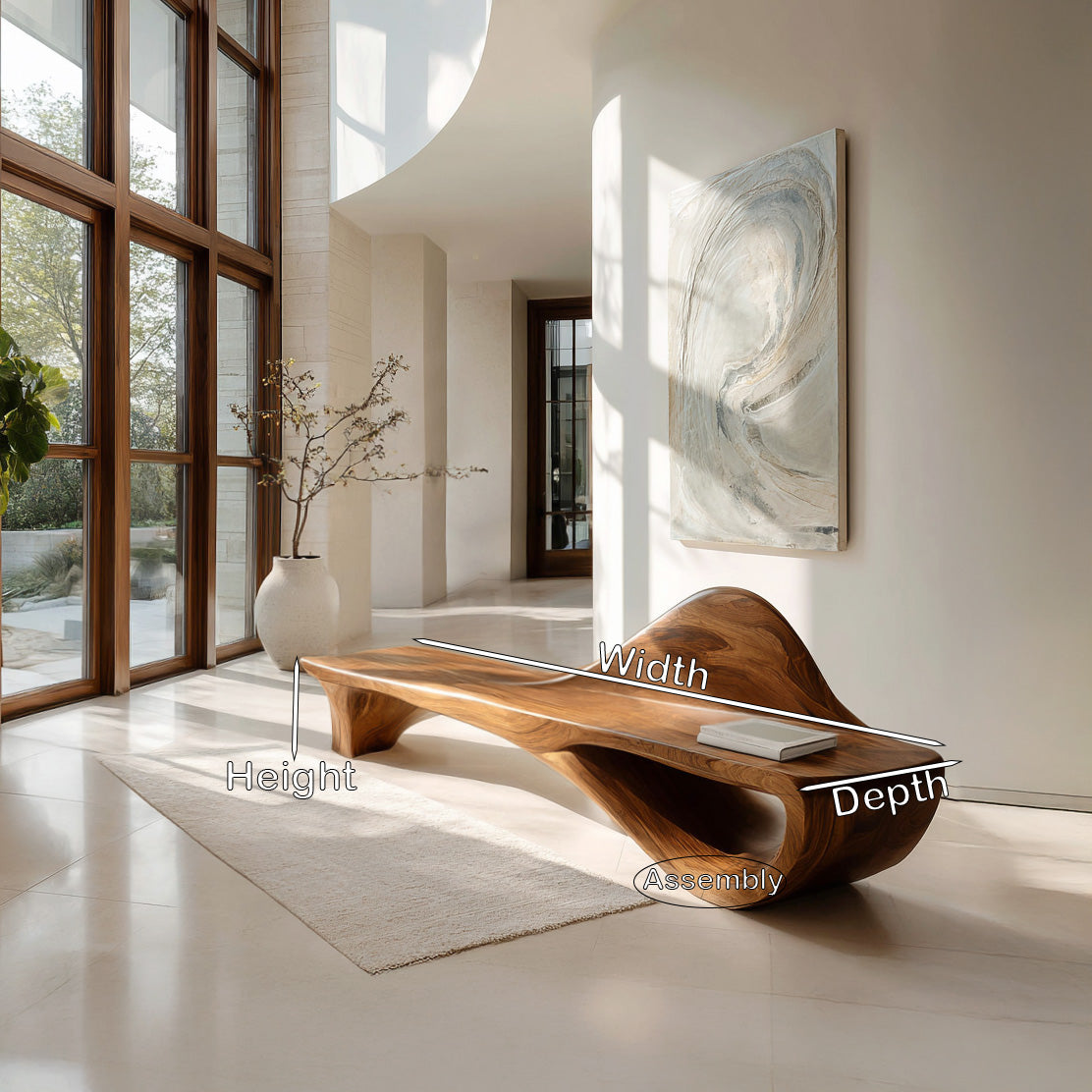 Luxury Curved Backrest Bench For Hallway RTTHHNBEN185