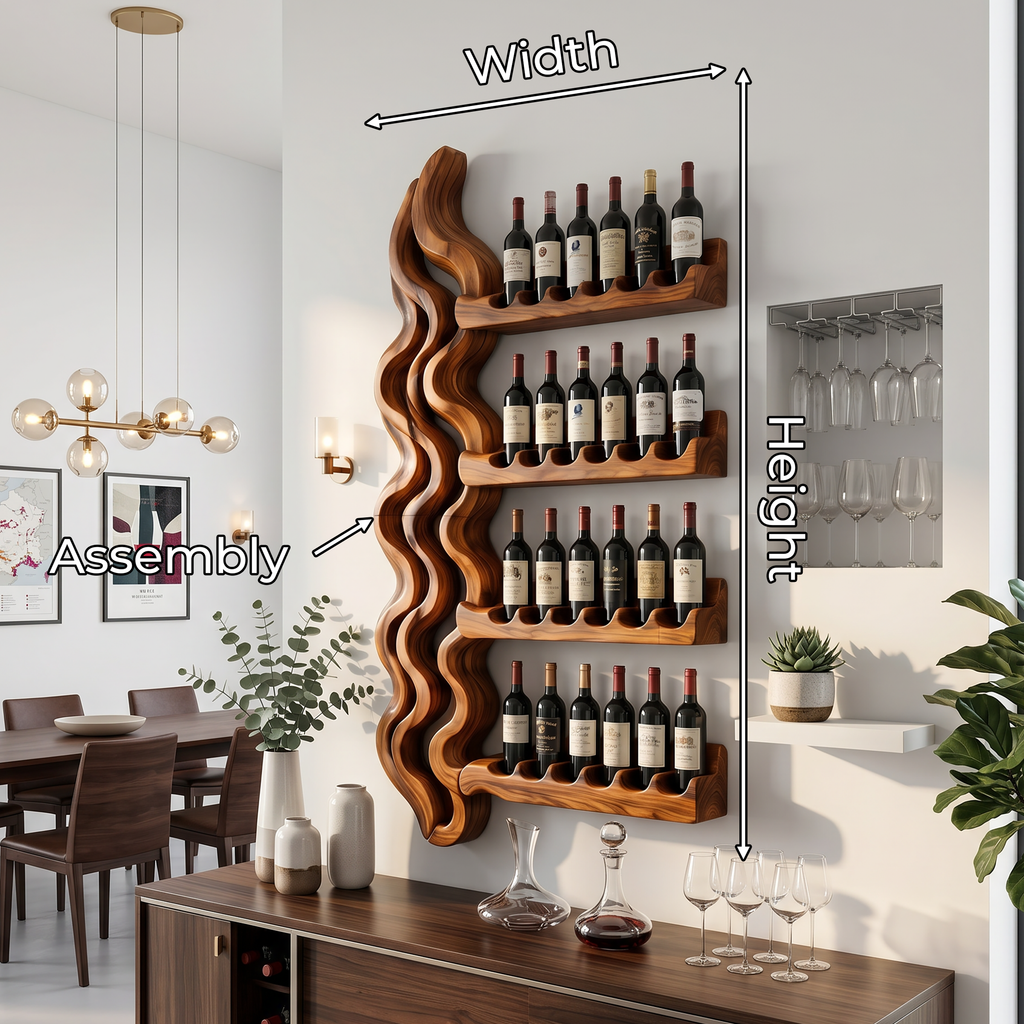 Japandi Wine Storage Rack For Dining Room SILDTTRWH097