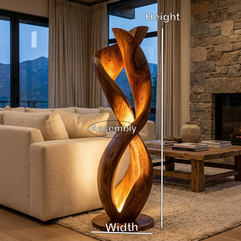 Luxury Twisted Floor Lamp With Sculptural Form For Living Room RTTHHNLAM096
