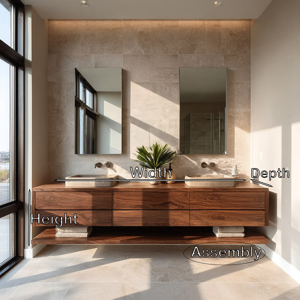 Contemporary Floating Bathroom Vanity With Multiple Drawers For Bathroom RTTHHNBRV045