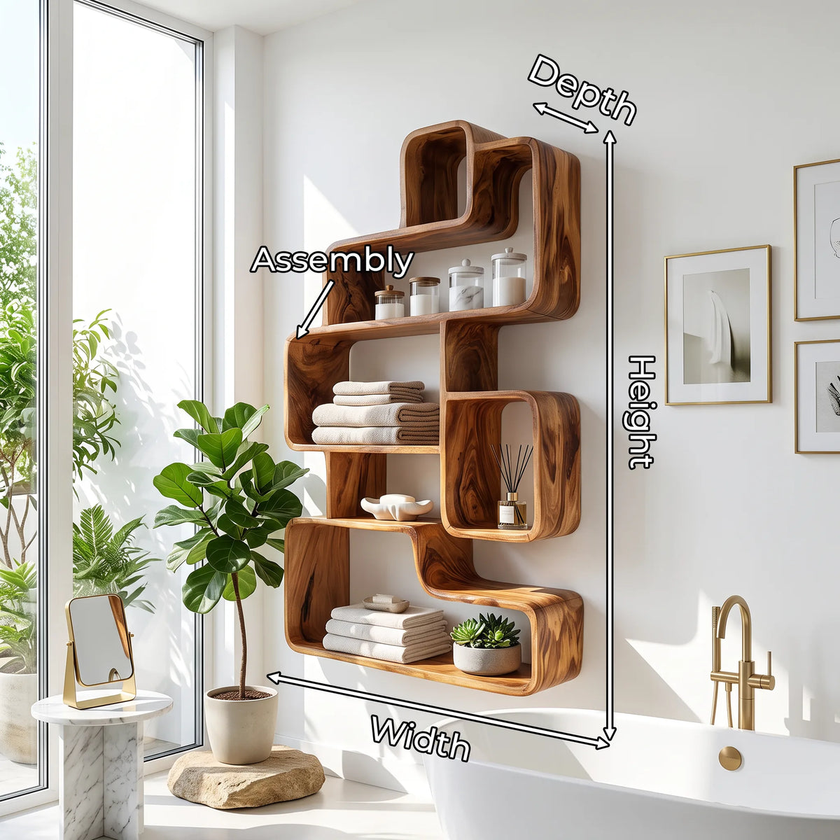 Farmhouse Wall Mounted Wood Shelves for Laundry Room SILDTTRWMS072