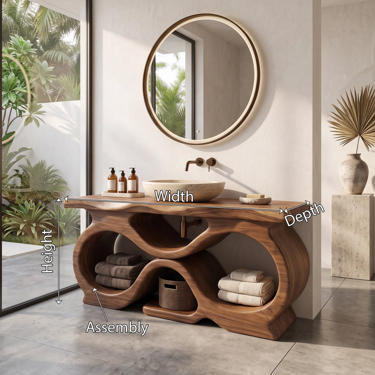 Farmhouse Handcrafted Bathroom Vanity Cabinet Tropical Bathroom SILDTTRBRV213