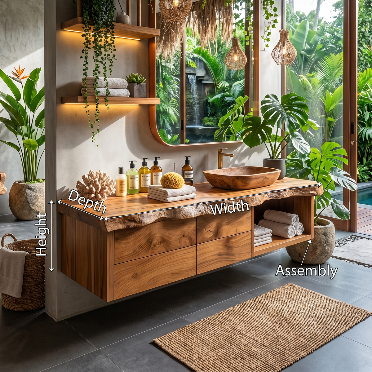 Handcrafted Live Edge Vanity For Bathroom Interiors SILDTTRBRV033