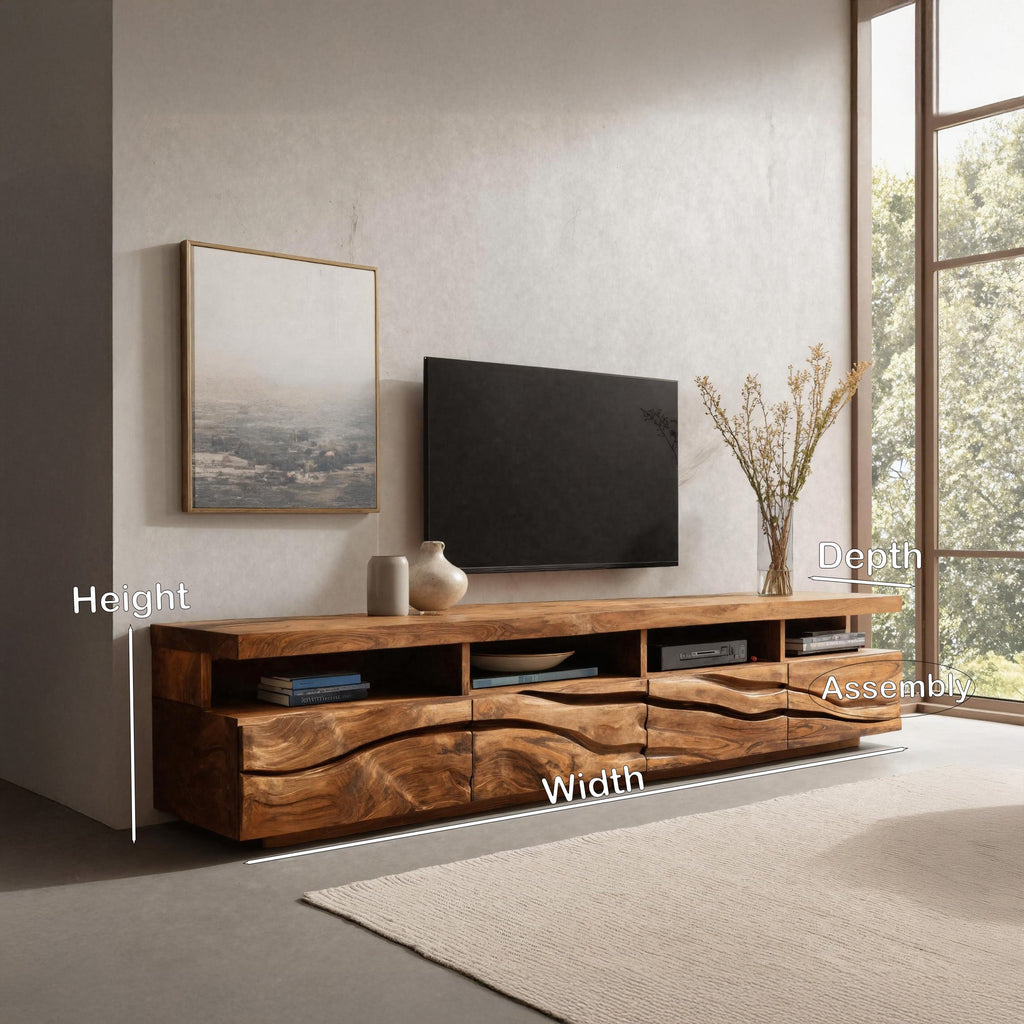 Handcrafted Media Cabinet Console For Living Room RTTHHNTVC079