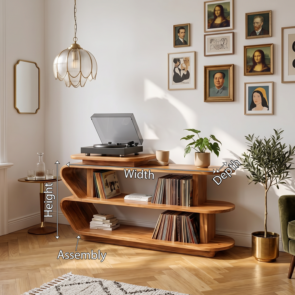 Handcrafted Wood Media Console For Entryway Design SILDTTRRPT023