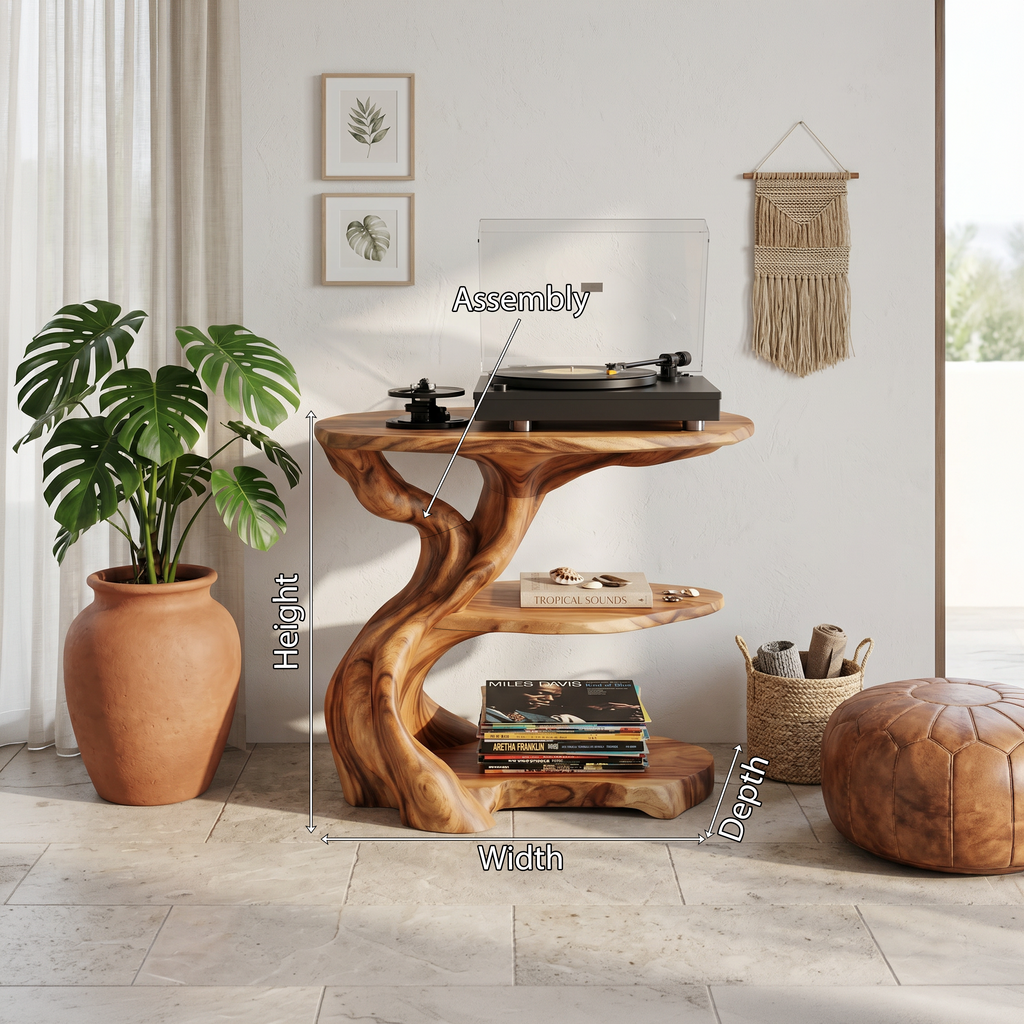 Handcrafted Wooden Media Stand Custom Living Room SILDTTNRPT014