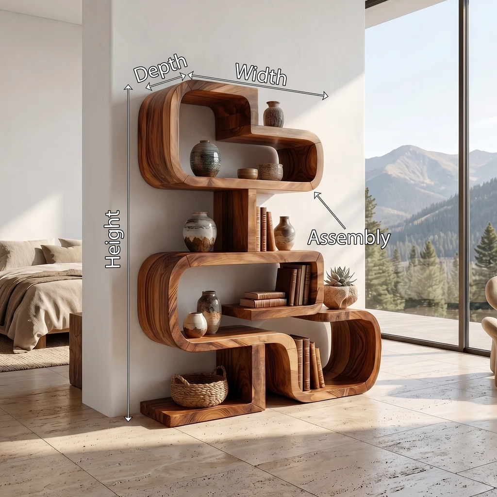 Handcrafted Sculptural Wooden Storage Unit For Spa Decor SILDTTRBS055
