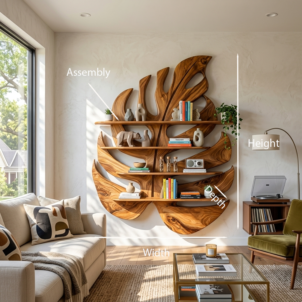 Handmade Wooden Leaf Shape Shelf For Modern Home RTTHTTBS082