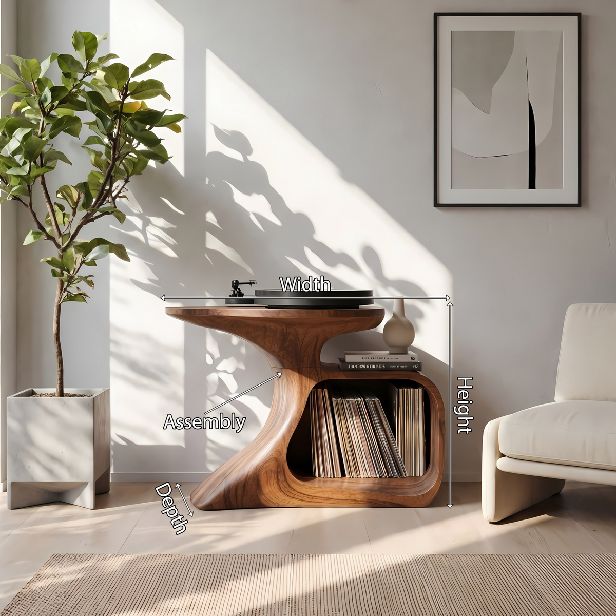 Handcrafted Record Stand Artisan Living Room Decor SILDTTNRPT002