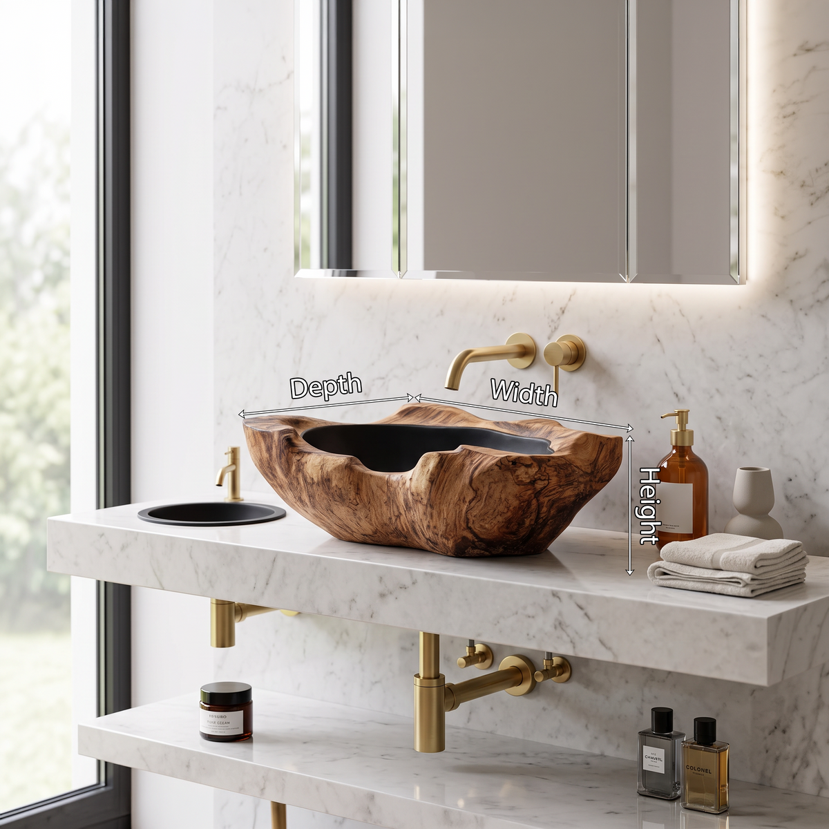 Farmhouse Wooden Vessel Sink For Cozy Bathroom Decor SILDTTNVS008