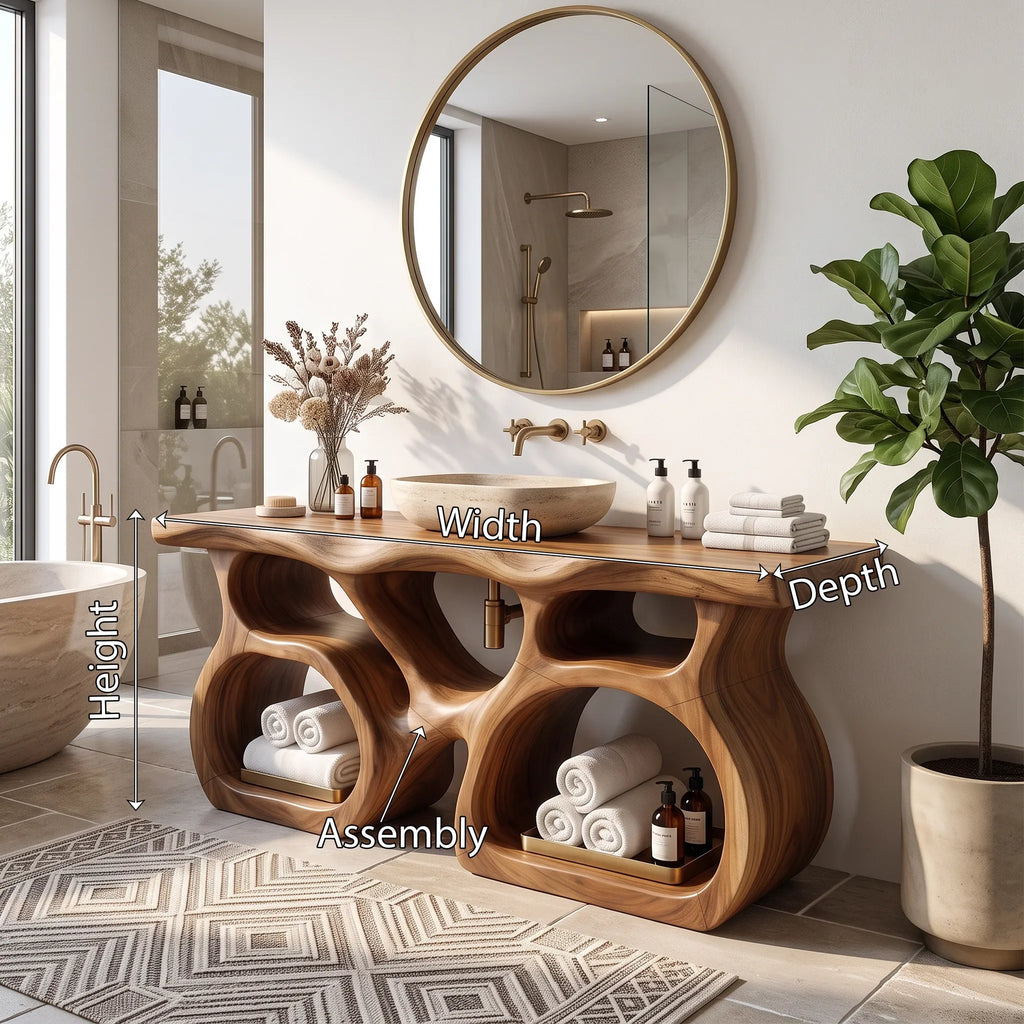 Mid Century Bathroom Sink Vanity Luxury Ensuite SILDTTRBRV214