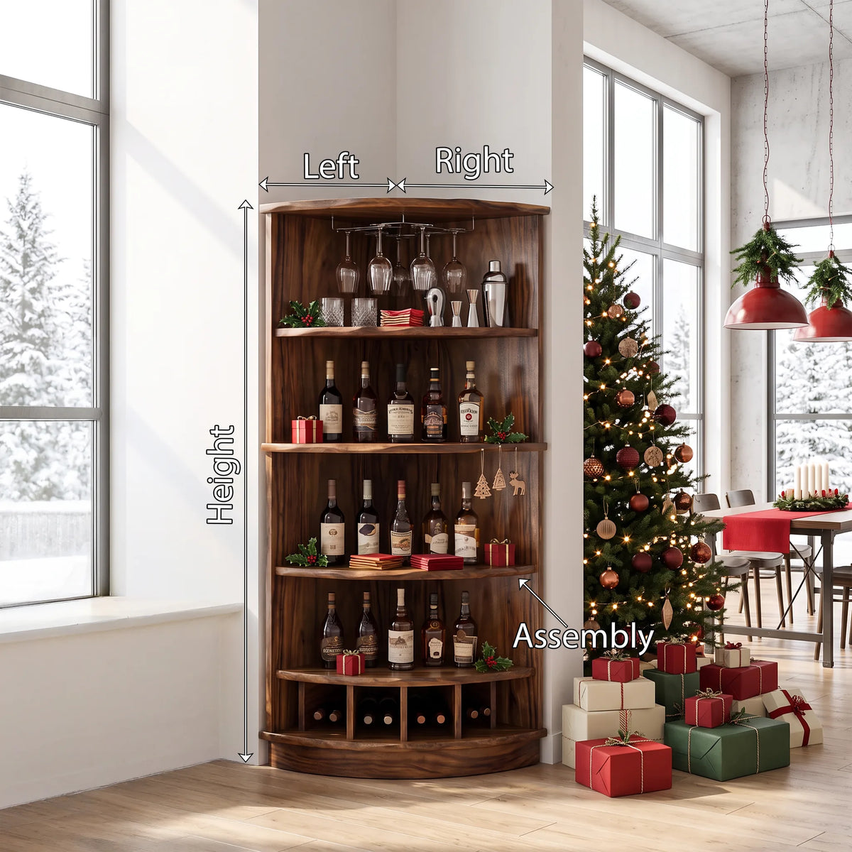 Handcrafted Xmas Corner Wine Cabinet Dining Room SILDTTRBCA035