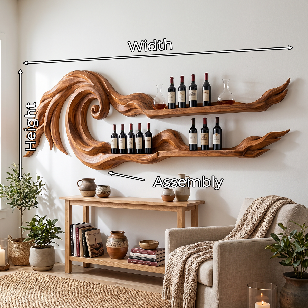 Coastal Wall Wine Rack For Beach House SILDTTRWH111
