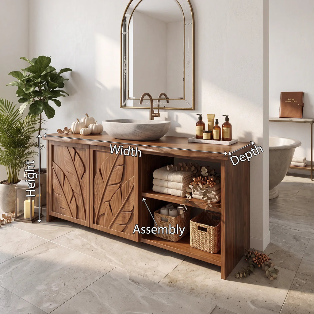 Handcrafted Rustic Pumpkin Bathroom Vanity Wellness Suite SILDTTRBRV236