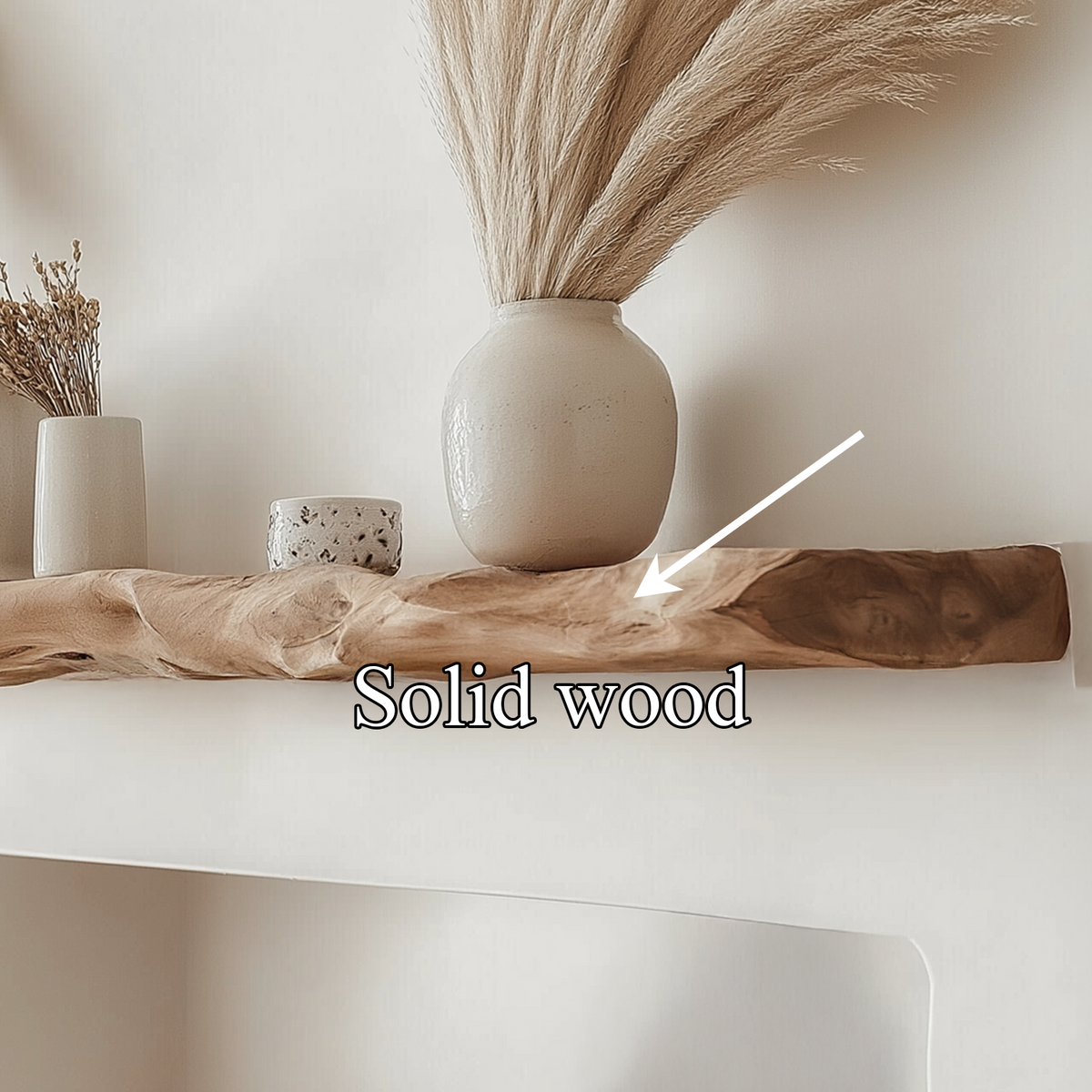 Live Edge Wood Floating Shelf – Boho Rustic For Kitchen Decor