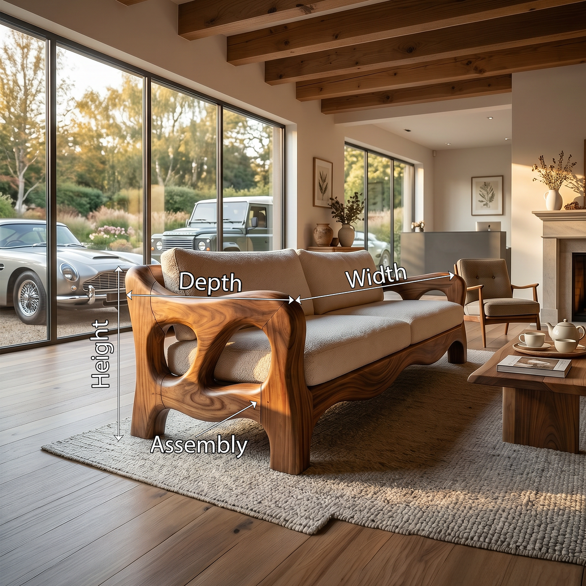 Architectural Sculptural Sofa Luxury Family Room SILDTTRSFA010