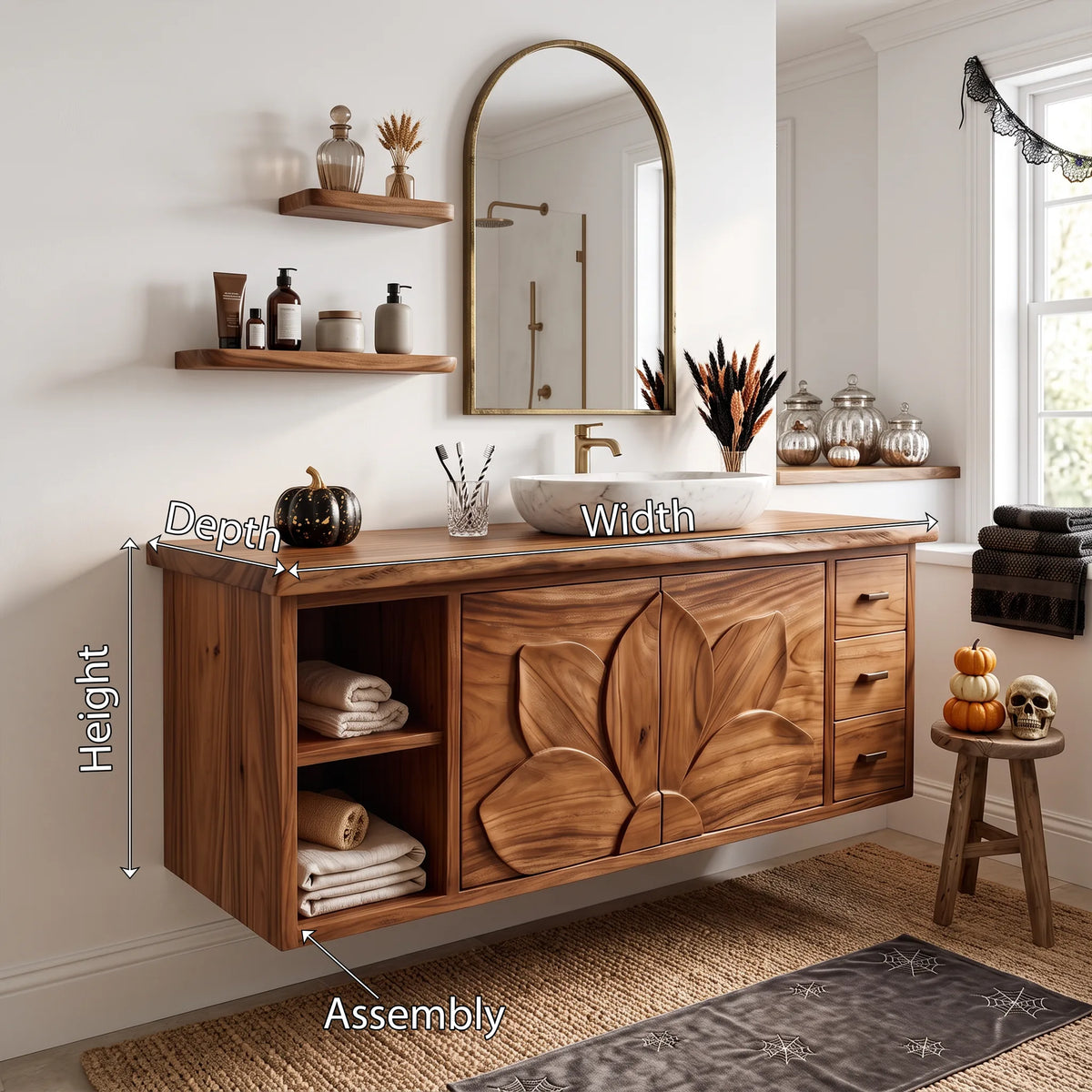 Farmhouse Skull Storage Bathroom Vanity Country Retreat SILDTTRBRV237
