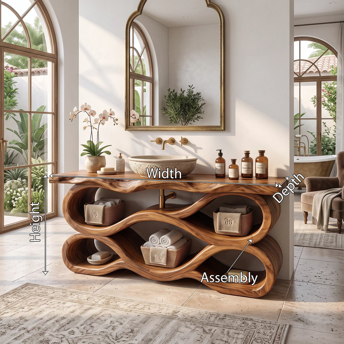 Mediterranean Live Edge Bathroom Vanity Luxury Bathroom SILDTTRBRV215