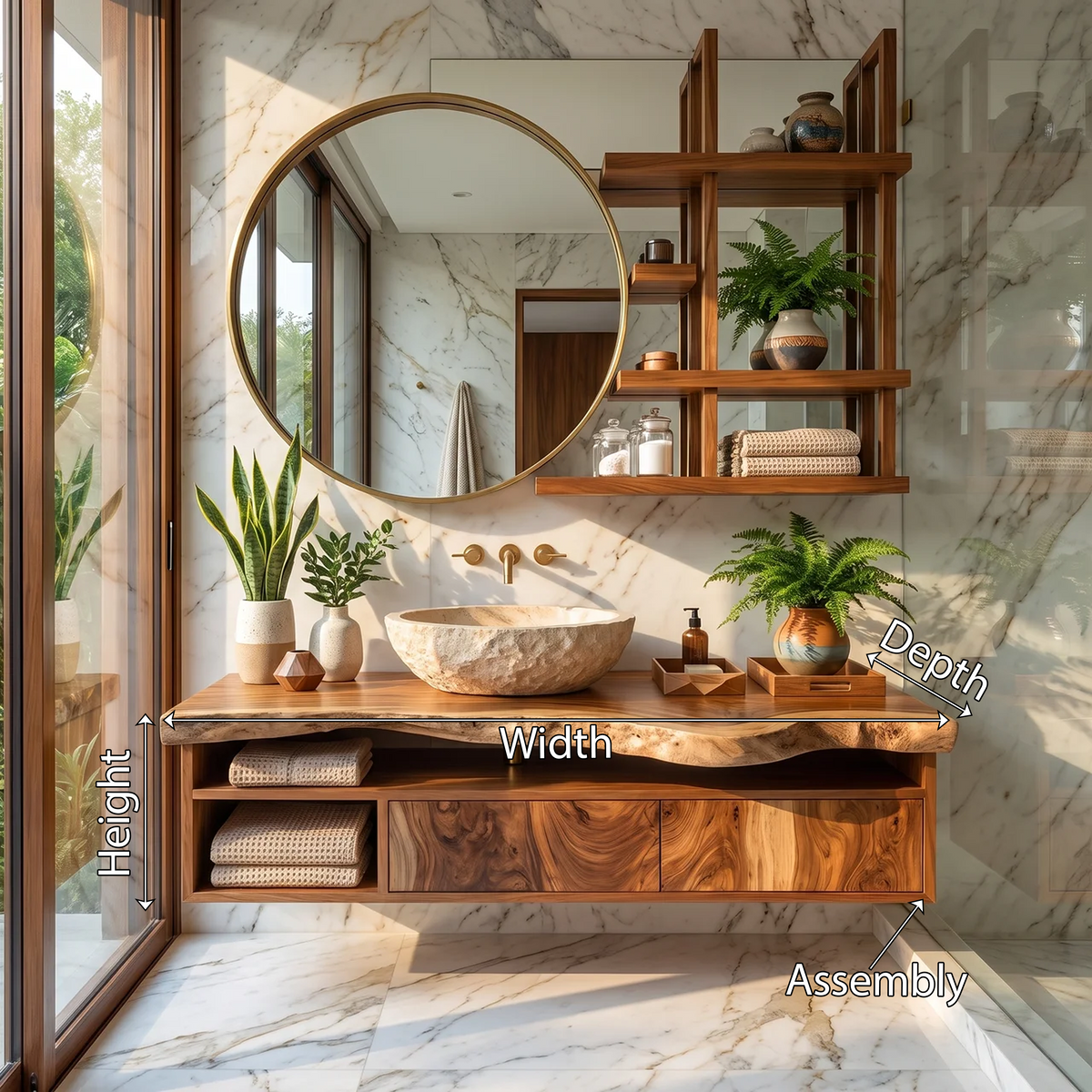 Handcrafted Floating Vanity For Elegant Bathroom SILDTTRBRV028