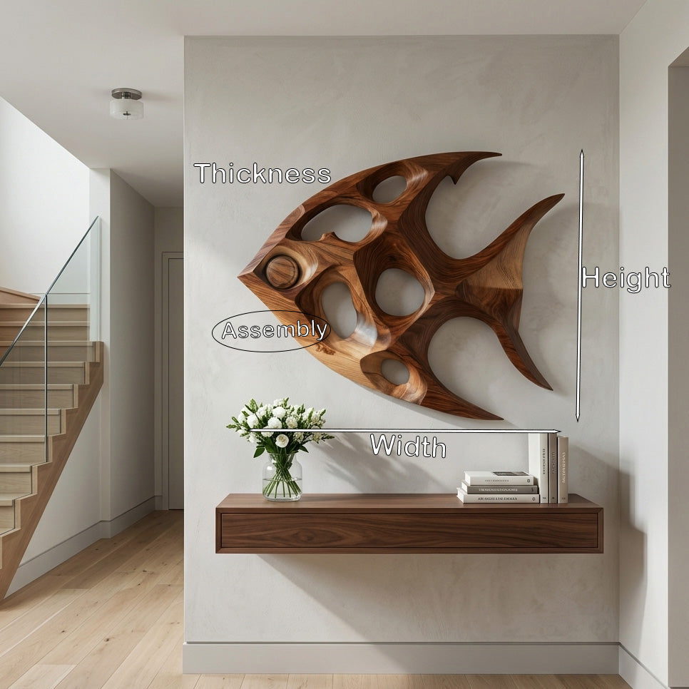 Artistic Sculptural Wall Art Fish-Inspired For Living Room SITHHNWA034