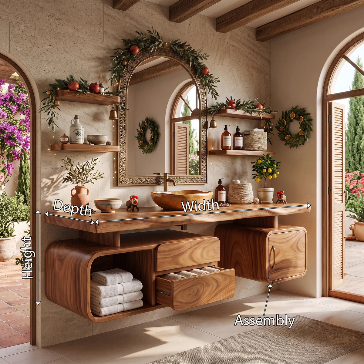 Handcrafted Organic Modern Christmas Vanity Beach Retreat SILDTTRBRV246