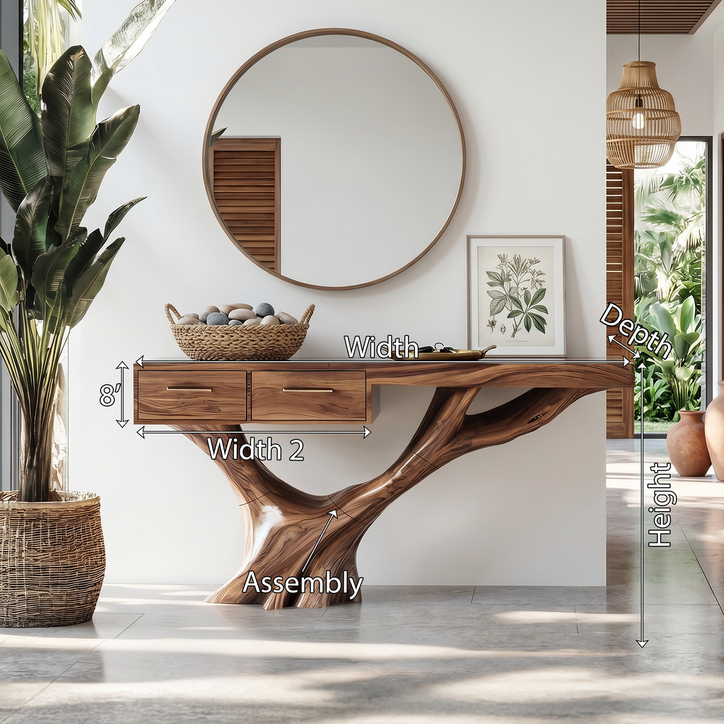 Handcrafted Solid Wood Dressing Table For Entryway Design Vintage SILDTTRCS023