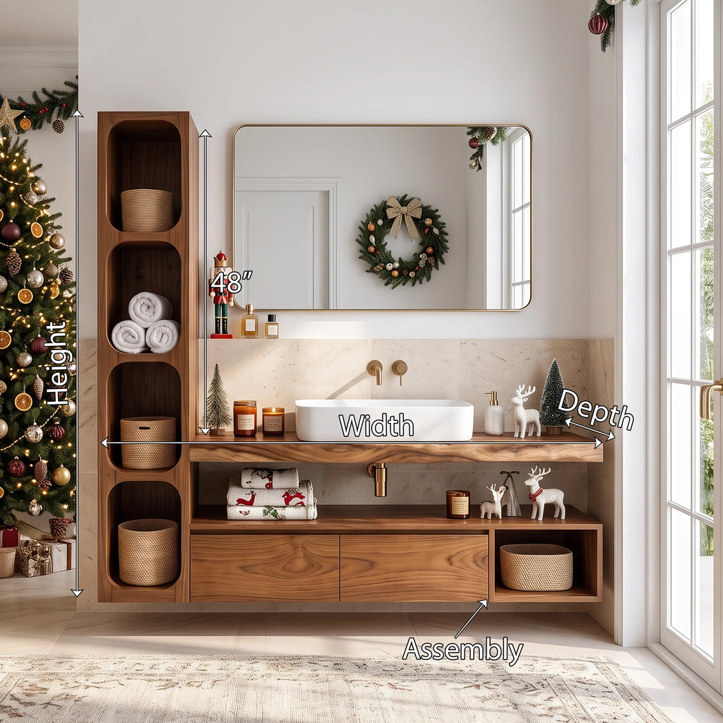 Handcrafted Scandinavian Reindeer Bathroom Vanity Nordic Retreat SILDTTRBRV242