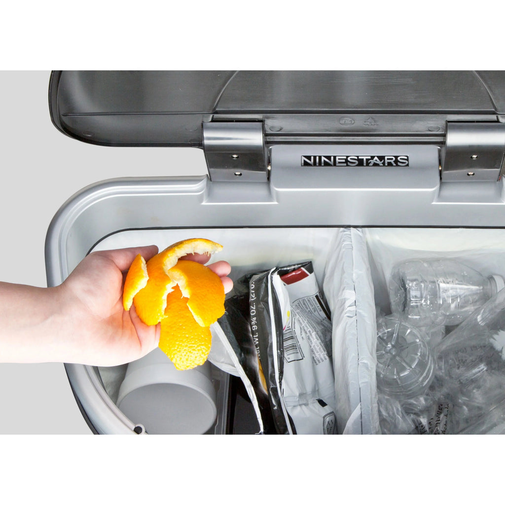 18 Gallon Dual Compartment Motion Sensor Trash Can - Automatic Hands-Free Kitchen Garbage Bin