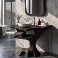 Contemporary Halloween Single Bathroom Vanity With Sculptural Branch Support For Bathroom SINLKIBRV336