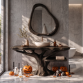 Gothic Halloween Bathroom Vanity With Lower Display Shelf For Bathroom SINLKIBRV344