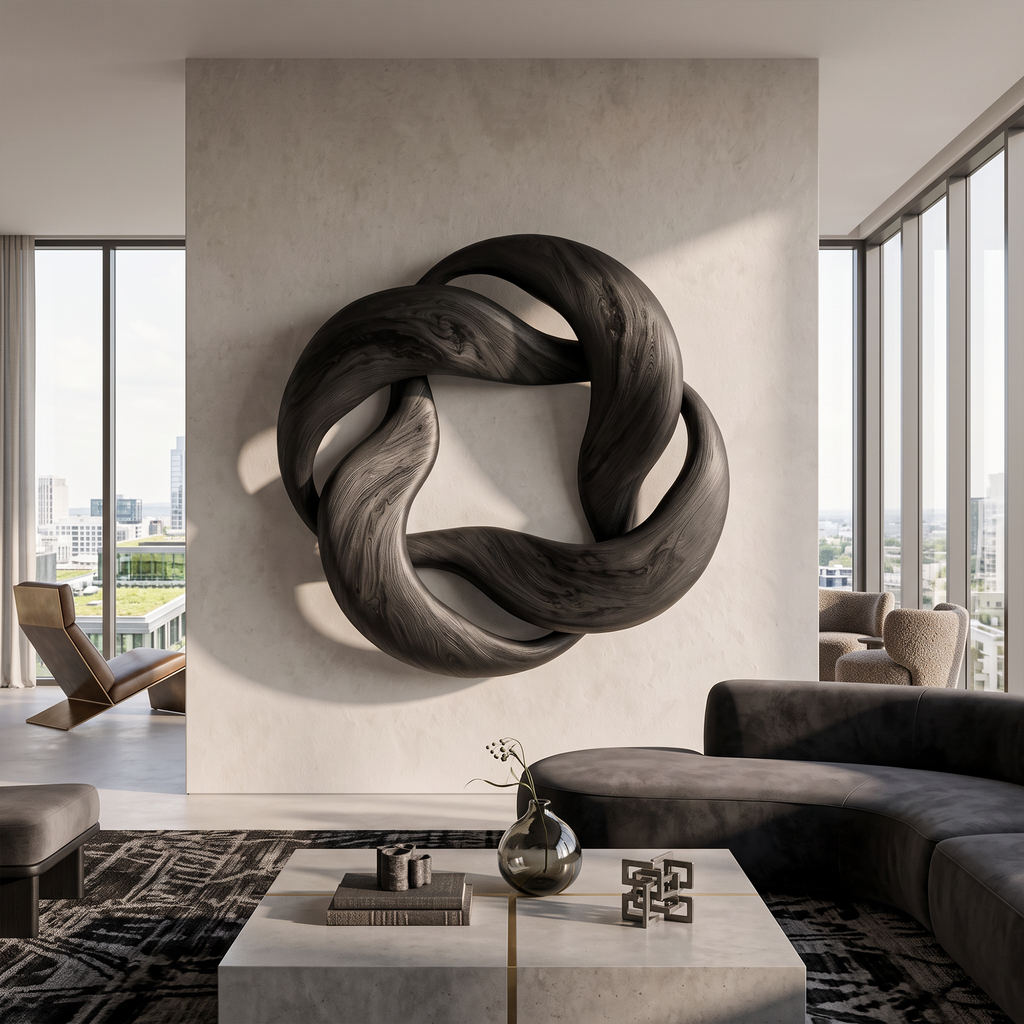 Abstract Circular Loop Wall Art For Living Room And Office SINLKIWA165