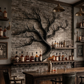 Artistic Tree Branch Wine Rack Wooden Wall Shelf For Kitchen Dining Room Bar SINLKIWR014