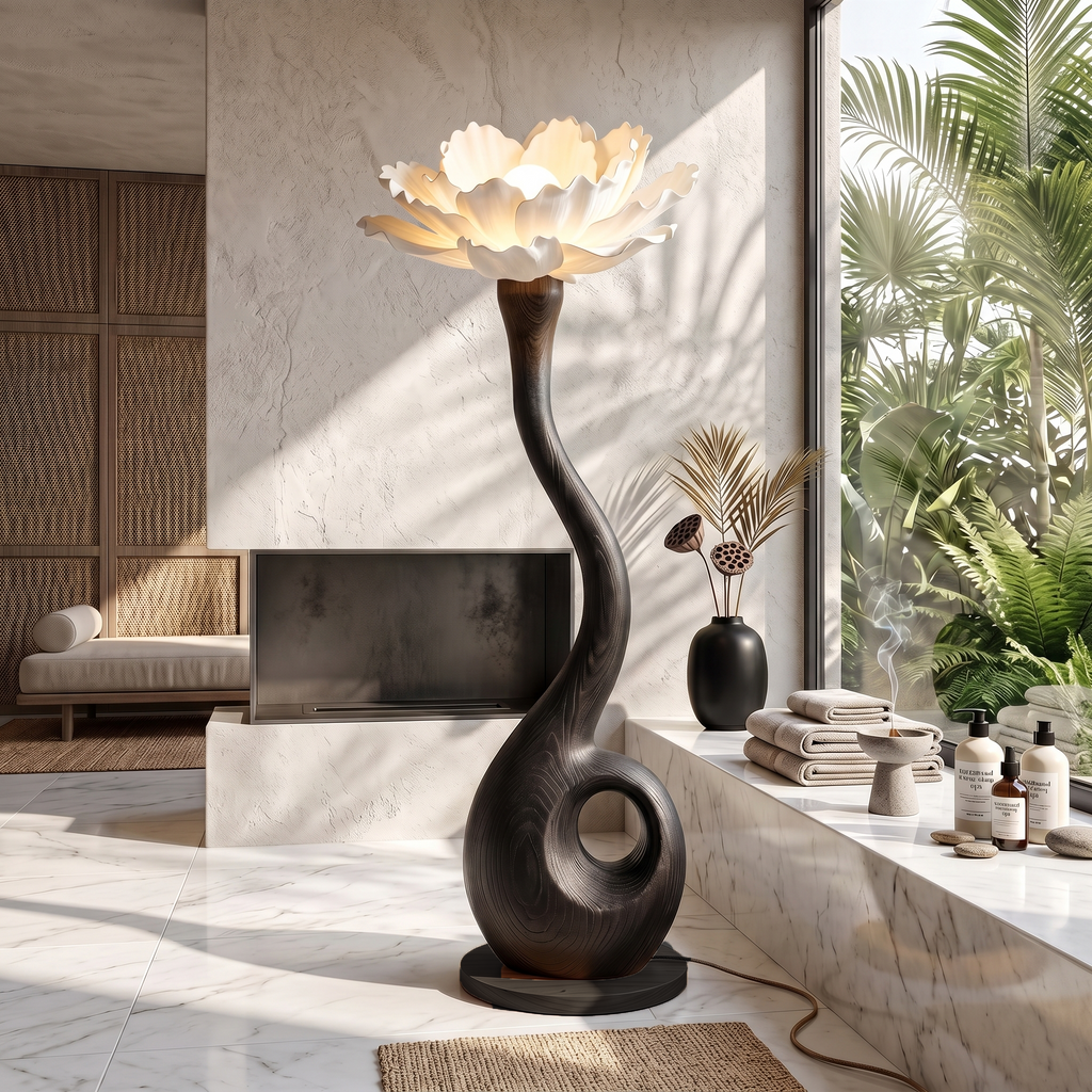 Artistic Floor Lamp With Nature Inspired Flower Design For Living Room SINLSAFLP119