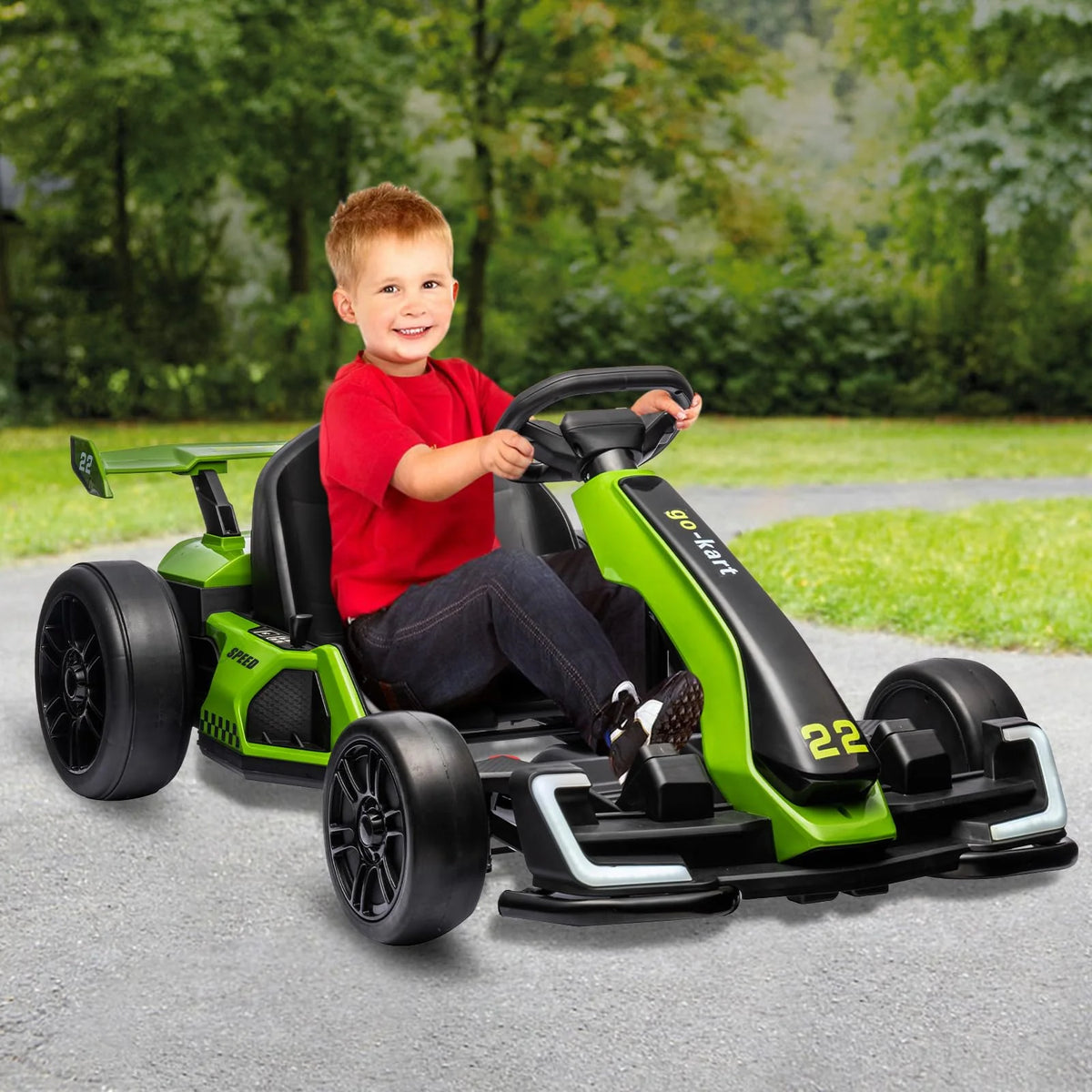 24V Electric Go Kart With 300W Motor, EVA Tire, Green