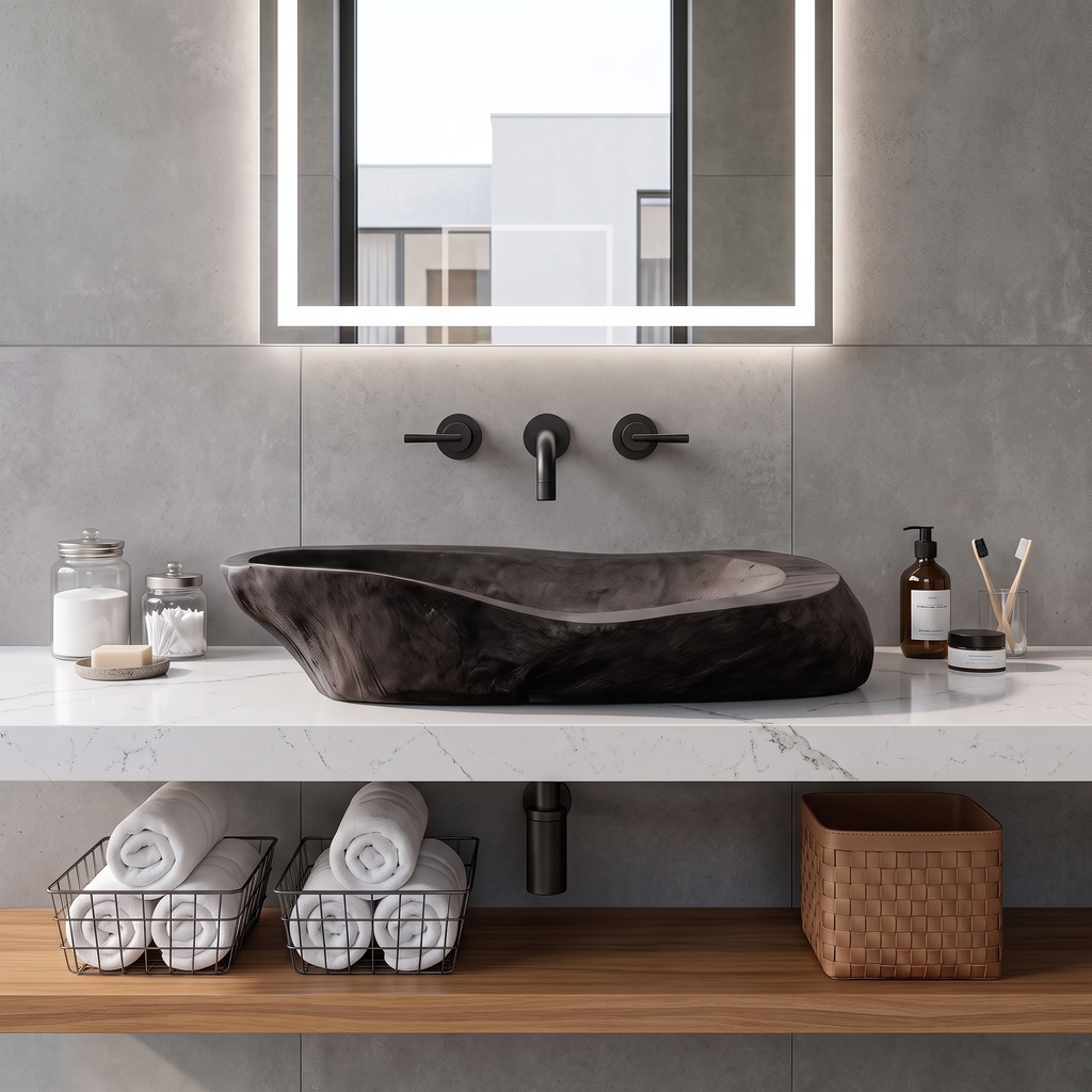 Handcrafted Wood Wash Basin For Elegant Bathroom Design SILDTTRVS005
