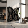 Butterfly Inspired Wooden Bookcase In Organic Style SILDTTRBS037