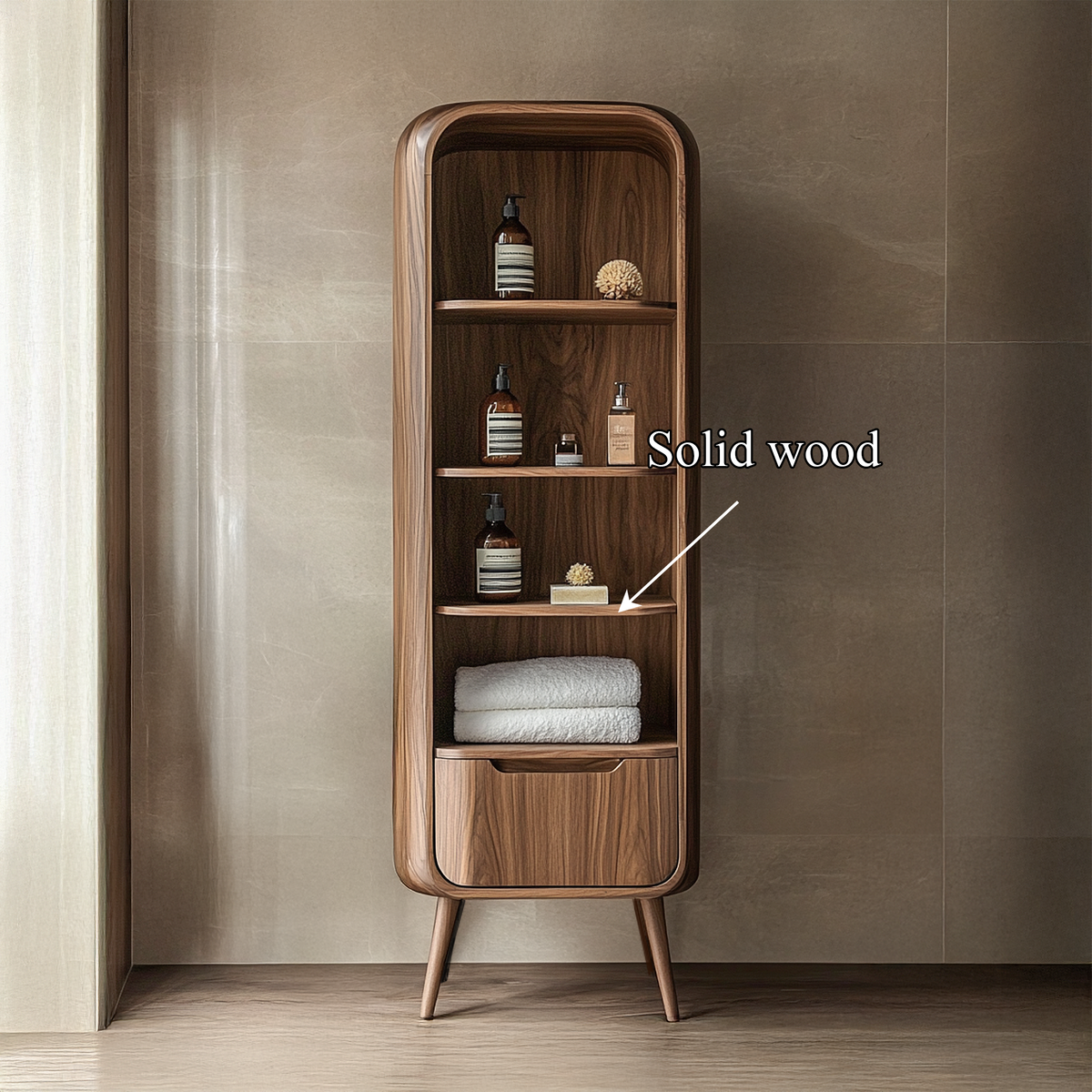 Luxury Sculptural Tall Cabinet For Bathroom Storage And Spa Interior SINLSABCT002