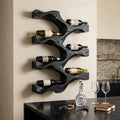 Artistic Natural Wood Wine Rack For Modern Kitchen Wall Decor RTTHHNWH010