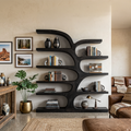 Handcrafted Curved Bookshelf For Living Room Furniture RTTHTTBS055