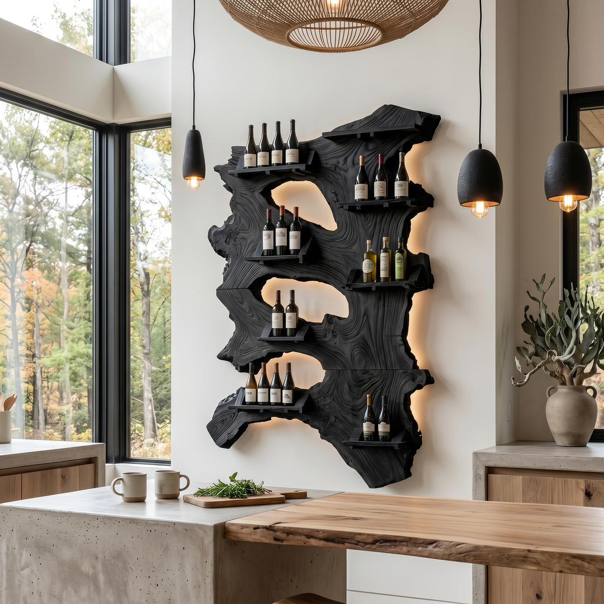 Farmhouse Wine Rack For Furniture Functional Decor SILDTTRWH028