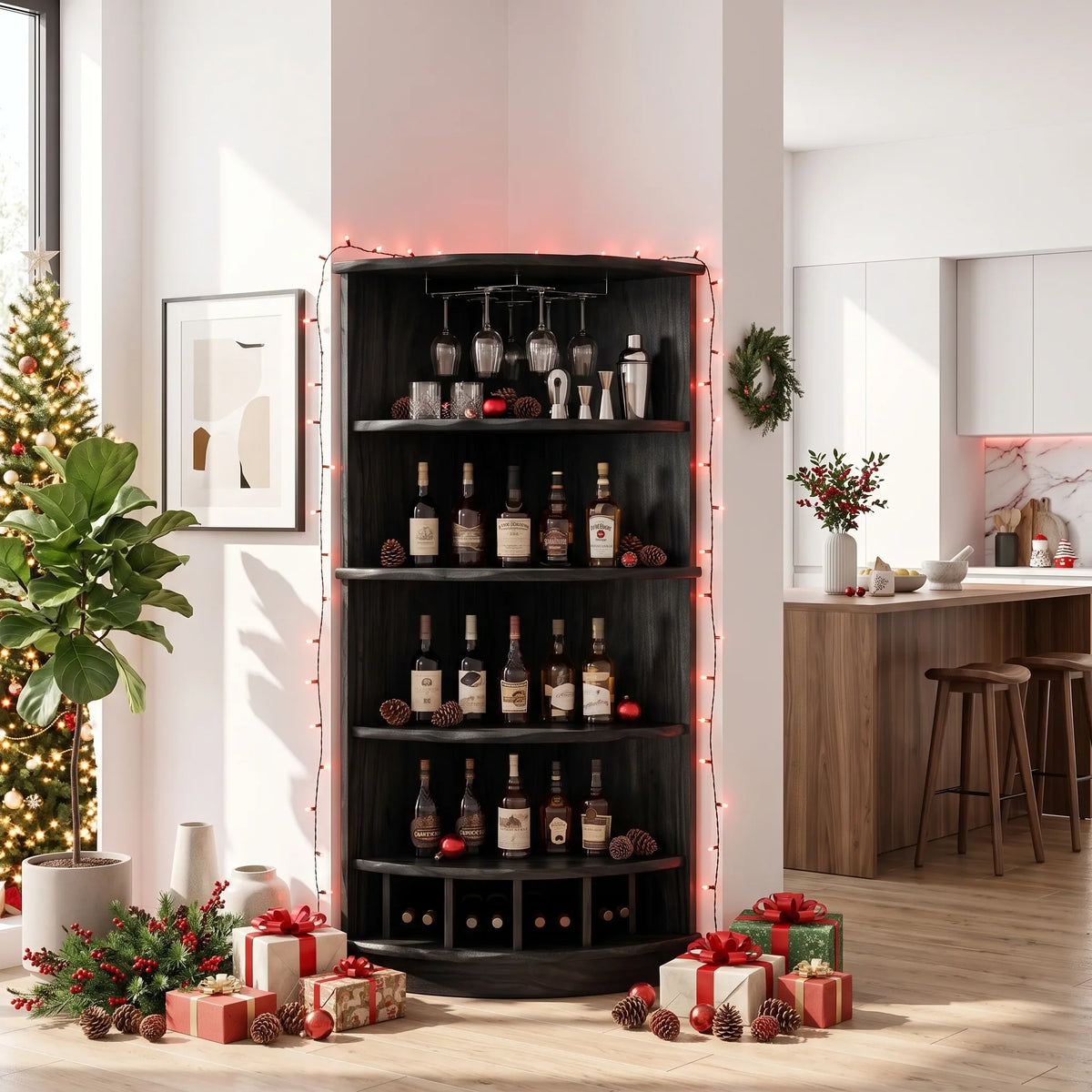 Handcrafted Xmas Corner Wine Cabinet Dining Room SILDTTRBCA035