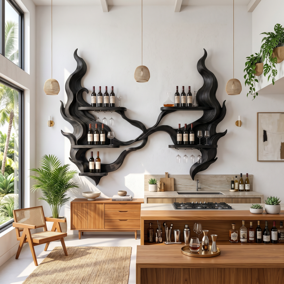 Handcrafted Organic Modern Wine Display Rack For Restaurant SILDTTRWH123