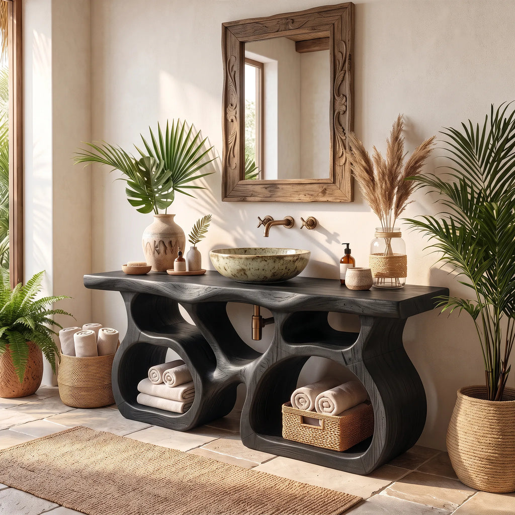 Mid Century Bathroom Sink Vanity Luxury Ensuite SILDTTRBRV214