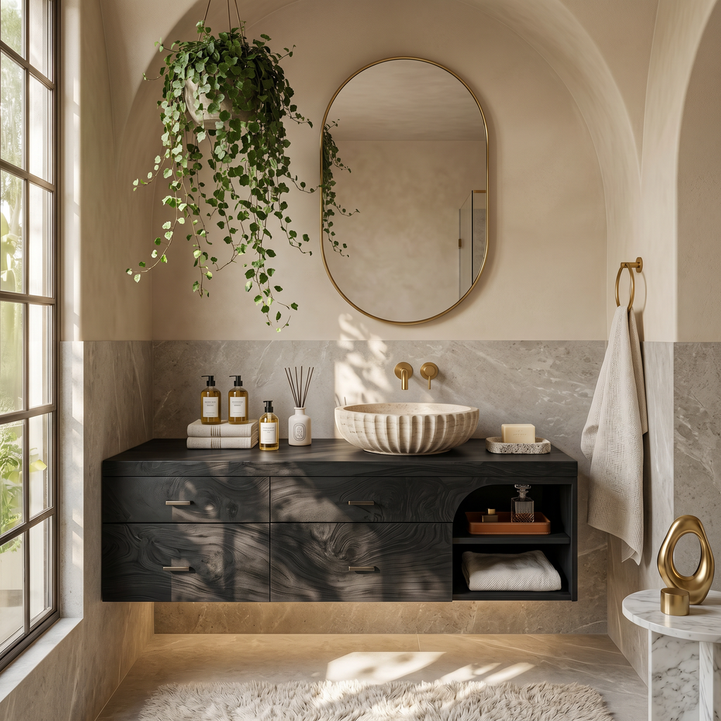 Farmhouse Bathroom Furniture With Floating Vanity SILDTTRBRV031