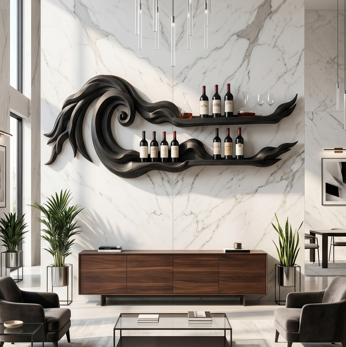 Coastal Wall Wine Rack For Beach House SILDTTRWH111